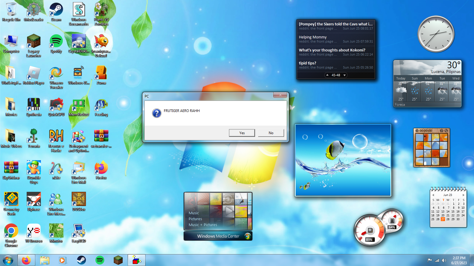 Interface Inicial do Windows 7
